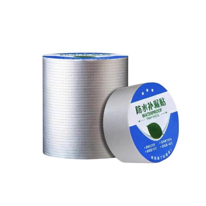 Aluminium Foil Butyl Rubber Waterproof Tape / Lakban aluminium Anti Bocor Uk Lebar 10cm x Panjang 5m