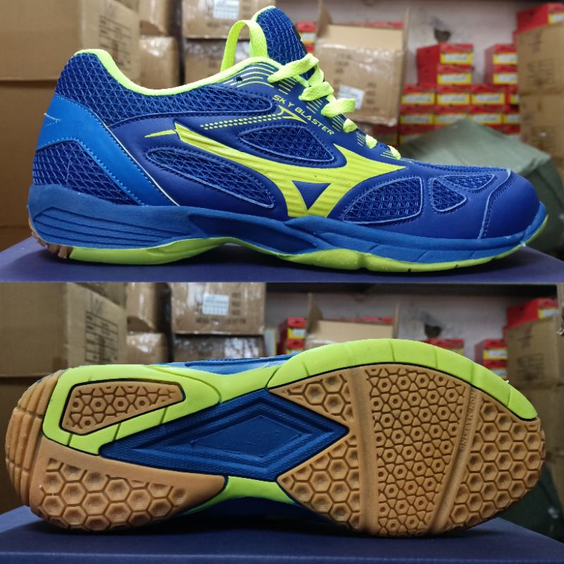 Sepatu Mizuno badminton warna blue green , sepatu mizuno ukuran 39 , sepatu mizuno ukuran 40 , sepat