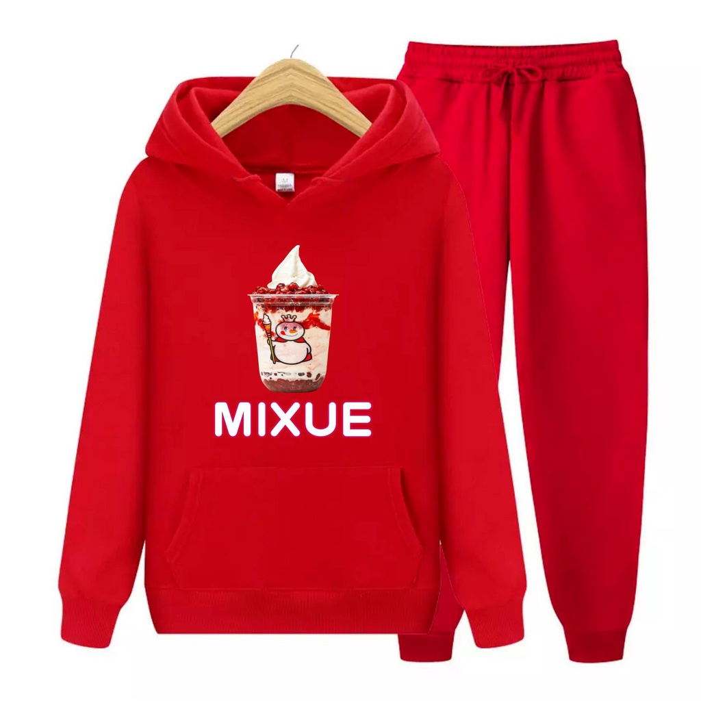 MIXUE ICE CREAM Sweater Hoodie Lengan Panjang Anak Atasan Dan Setelan Usia 4-13+Tahun  bisa Bayar Ditempat COD