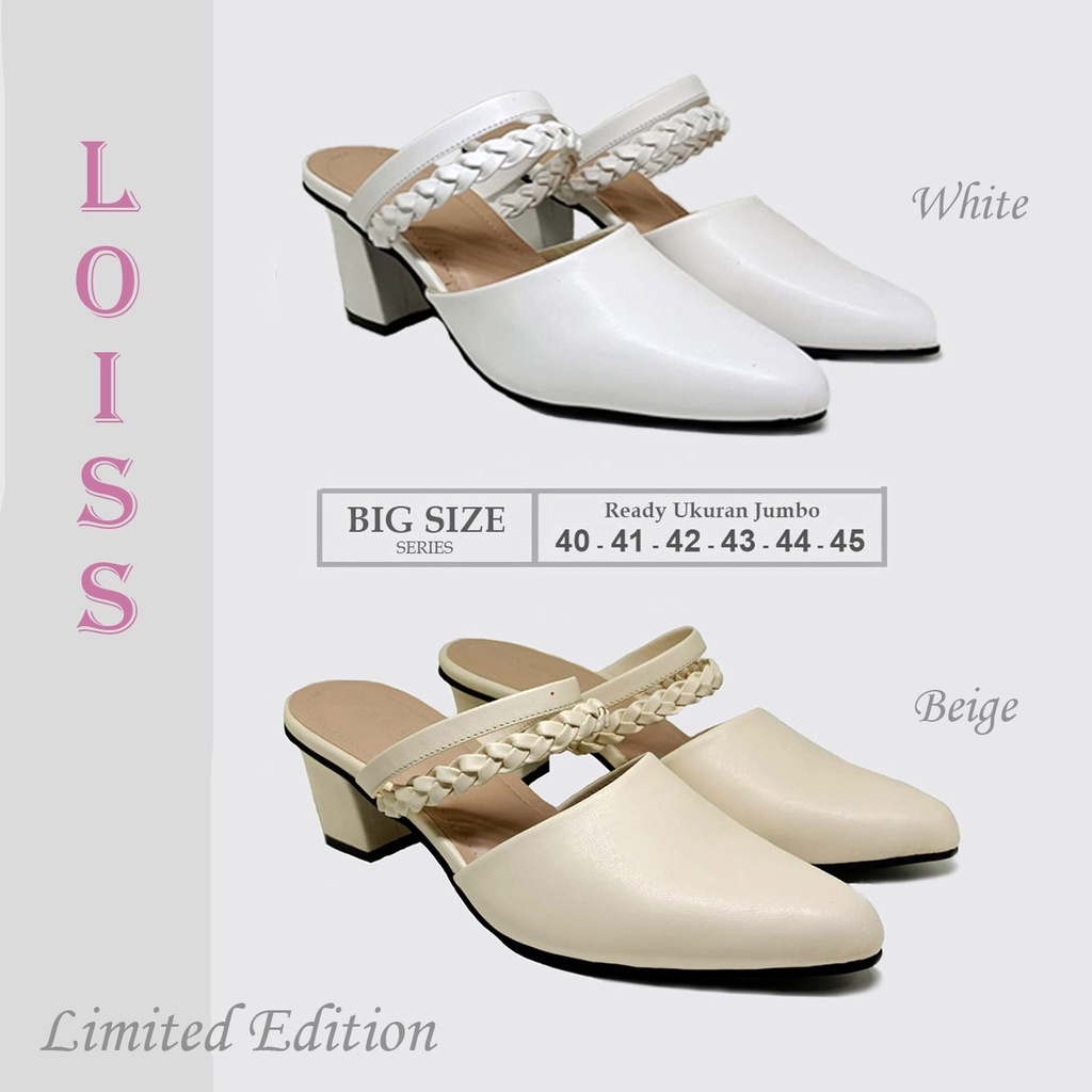 10 MODEL |HEELS MULES| Sepatu Wanita Ukuran Besar Jumbo | Sandal Bustong Big Size | Heel Pesta Formal Cantik Mewah Elegan ORIGINAL