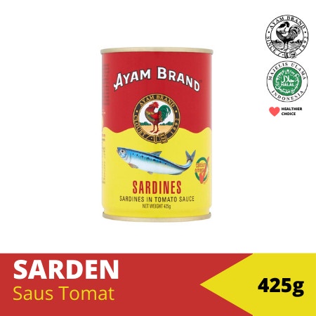 

Ikan Sarden Kaleng Ayam Brand Saus Tomat 425 gr