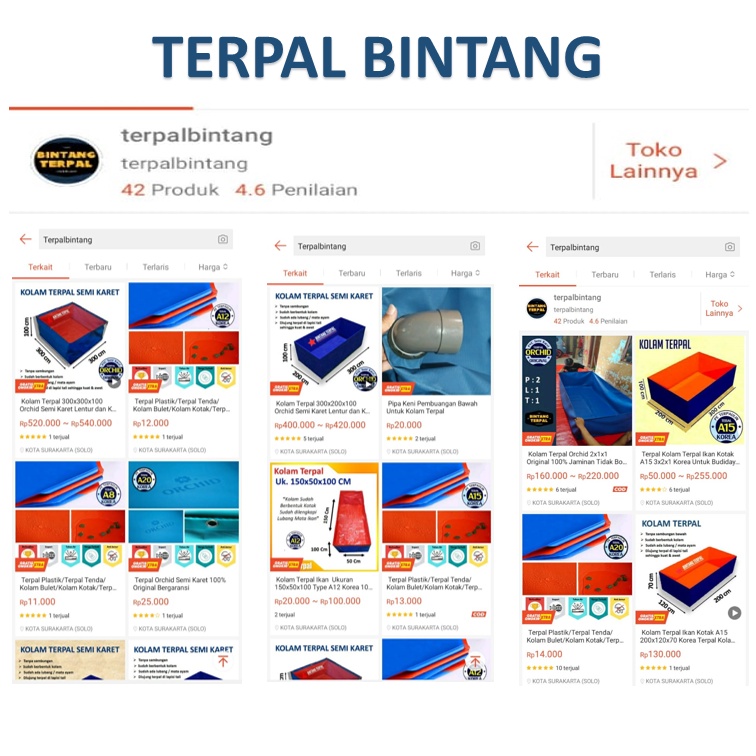 Terpal Kolam Terpal Ikan Kotak 250x200x100 / 200x250x100 / 2x2.5x1 / 2.5x2x1 Untuk Budidadya Ikan