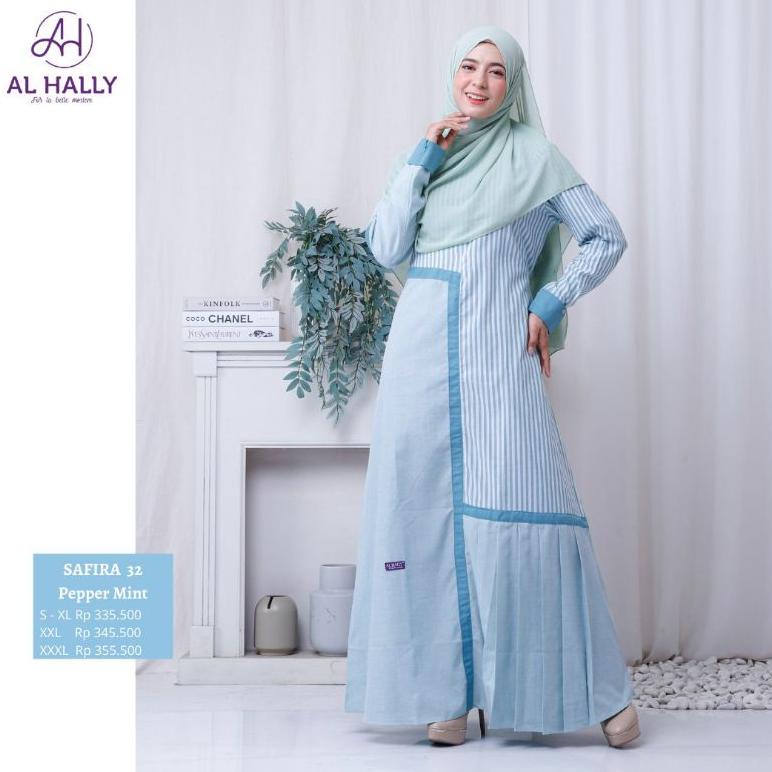 Terbaru (COD) Terbaru gamis muslim wanita AL HALLY SAFIRA 32 ll gamis Busui salur rempel Terlaris OR