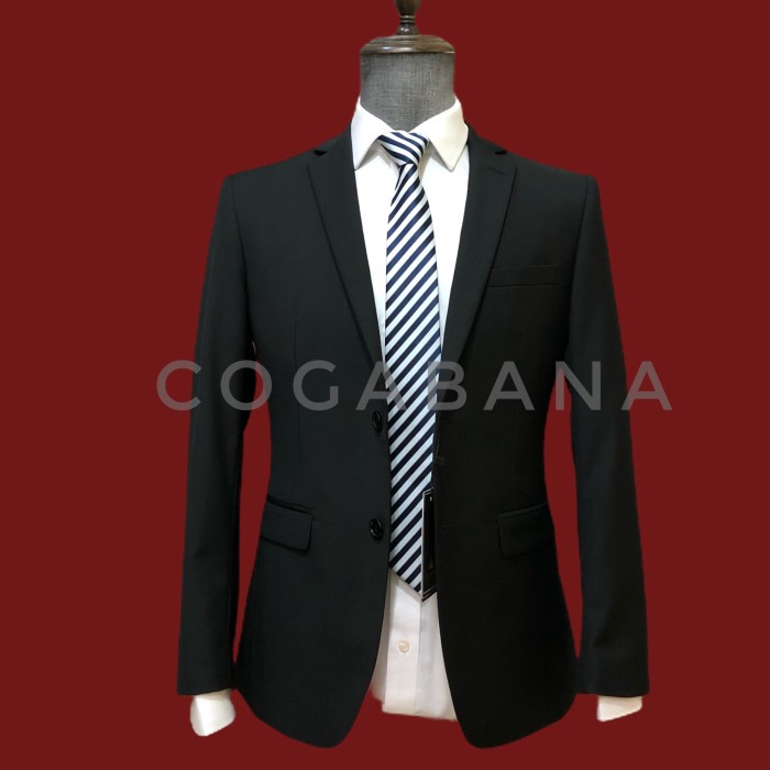 Terlaris Slim Fit Cogabana Jas Hitam Jas Pria Formal