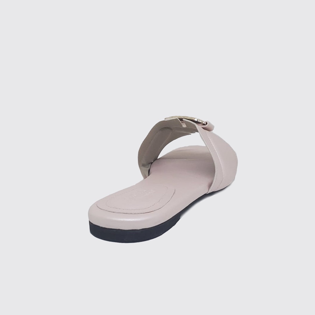 Sandal Wanita Flat Teplek Big Size 40-45 Sendal Flat Cantik Unik Ukuran Besar-Jumbo Pink Abu-abu