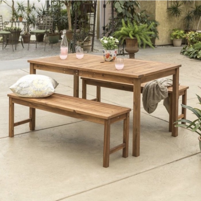 MEJA MAKAN TAMAN KAYU MEJA MAKAN OUTDOOR TAMAN YOGJA