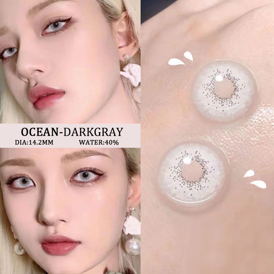 （COD）OCEAN 1 pasang lensa kontak warna diameter 14MMsoftlenssoftlens matasoftlens mata korea