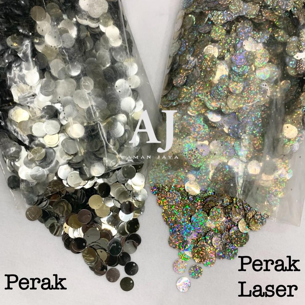 PAYET RAMBOCI BULAT MANIK PERAK SILVER LASER 12MM .