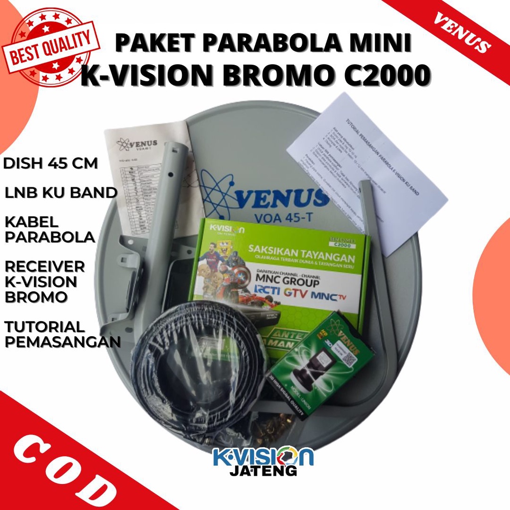 Paket Parabola Mini K-Vision  Siap Pasang FREE Paket Juara 2 Bulan