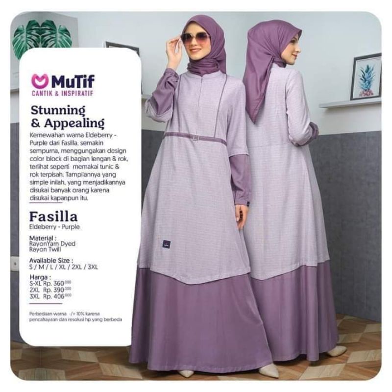 NEW ARRIVAL GAMIS MUTIF FASILLA ELDEBERRY-PURPLE/GAMIS MUTIF TERBARU