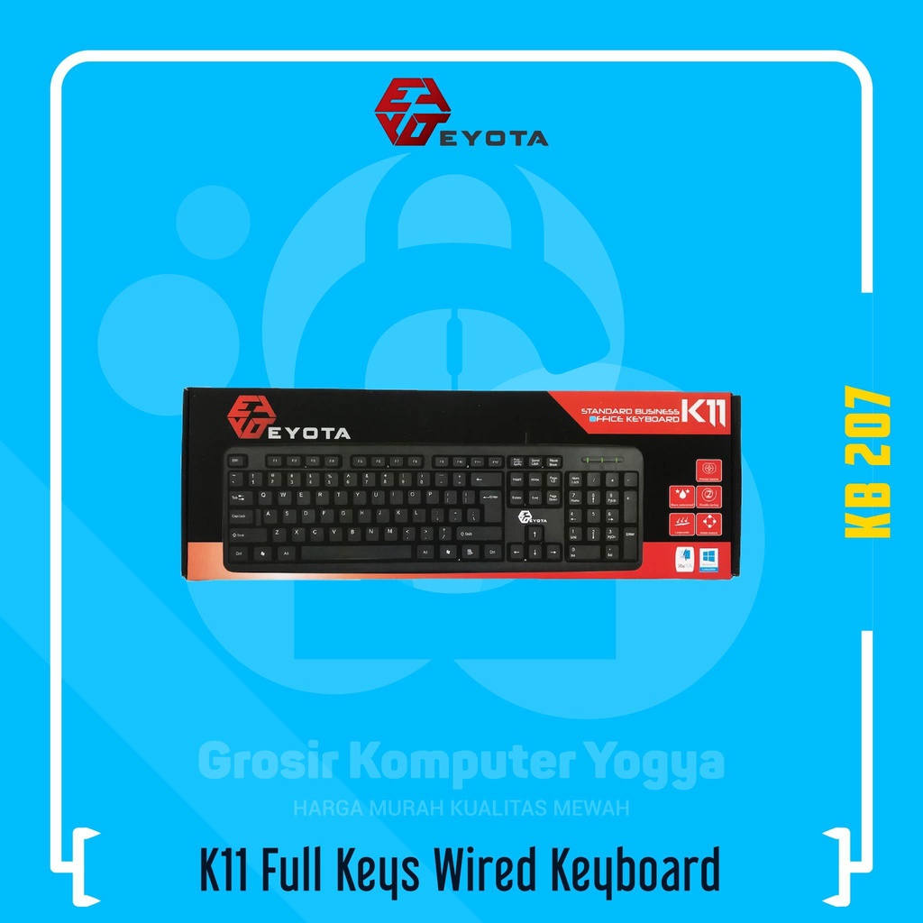 Eyota K11 Ergonomic Design Full Keys Wired Keyboard