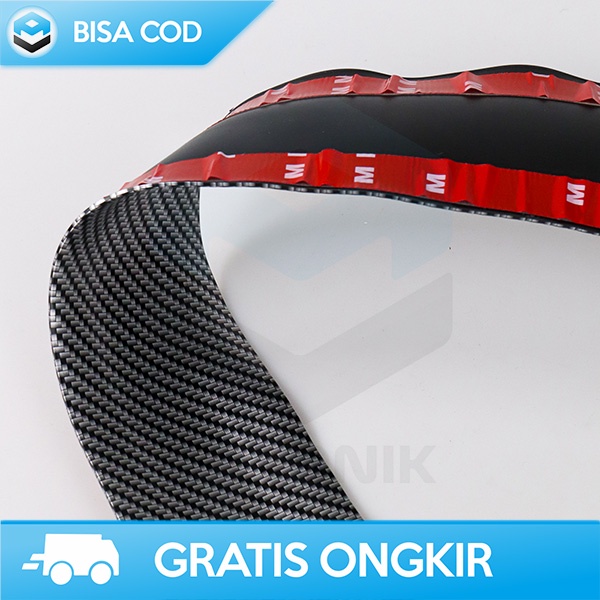 STICKER BUMPER MOBIL STIKER VINYL CARBON 5x100CM RUBBER STRIP YSB190