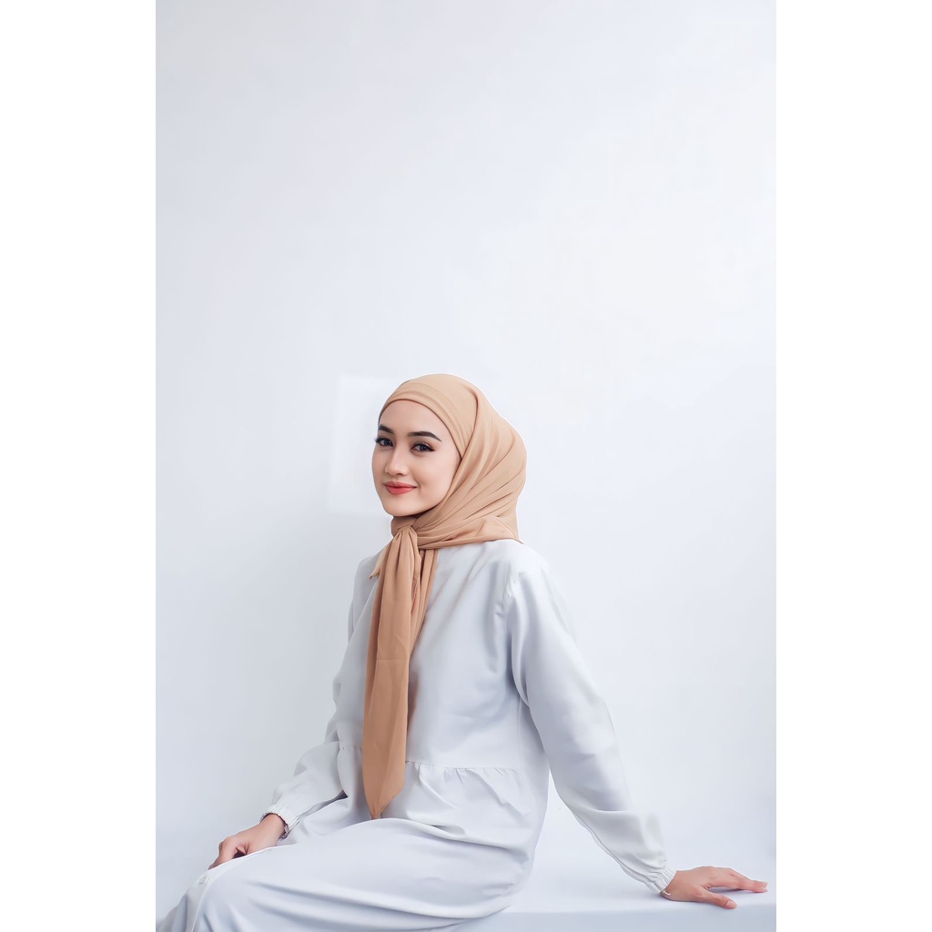 HIJAB JILBAB KERUDUNG SQUARE SEGI EMPAT INSTAN TURKI 2 LAYER-NUDE