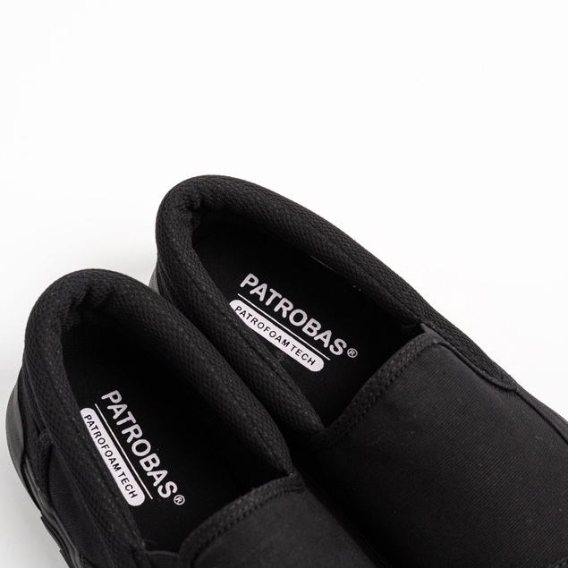 PATROBAS Slip On All Black Original Sepatu Sneakers Petrobas Slop Full Black