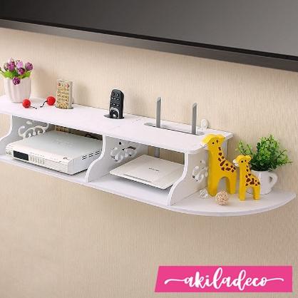 ➧ Meja tv Gantung Ambalan ROUTER WIFI TVBOX / tempat remote TV  / Rak dinding 2 susun ●