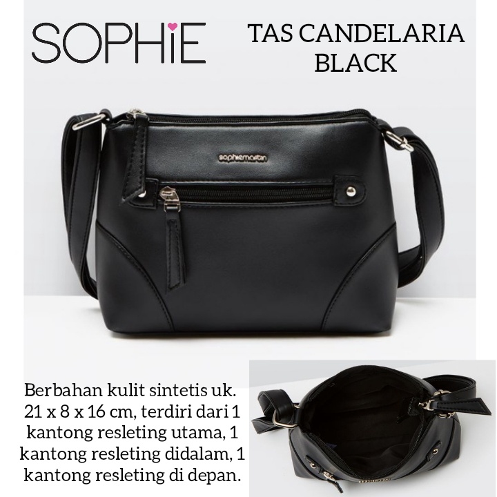 TAS CANDELARIA BLACK SOPHIE MARTIN PARIS PROMO TAS HITAM SELEMPANG WANITA BAG