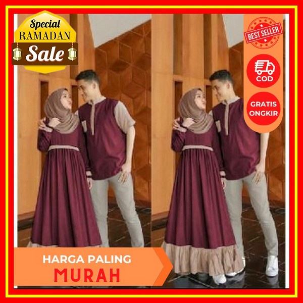 Nizar Couple Baju Couple Cewek Cowok Muslim Hijab Model Terbaru 2023 Baju Kopel Gamis Dan Kemeja Sua