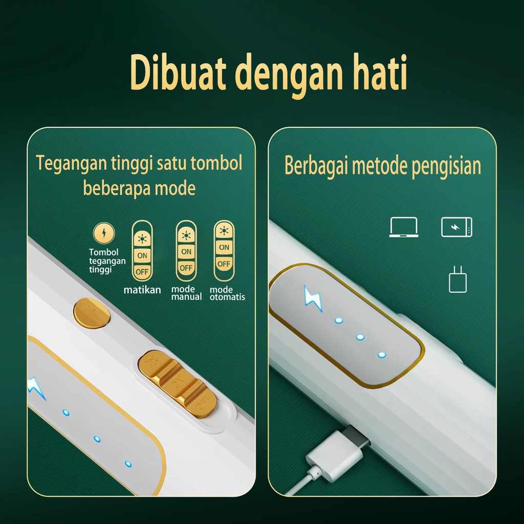 Pemukul nyamuk elektrik, kuat dan tahan lama, lampu pembunuh nyamuk yang dapat diisi ulang, pengusir nyamuk rumah tangga dua-dalam-satu, kuat dan tahan lama