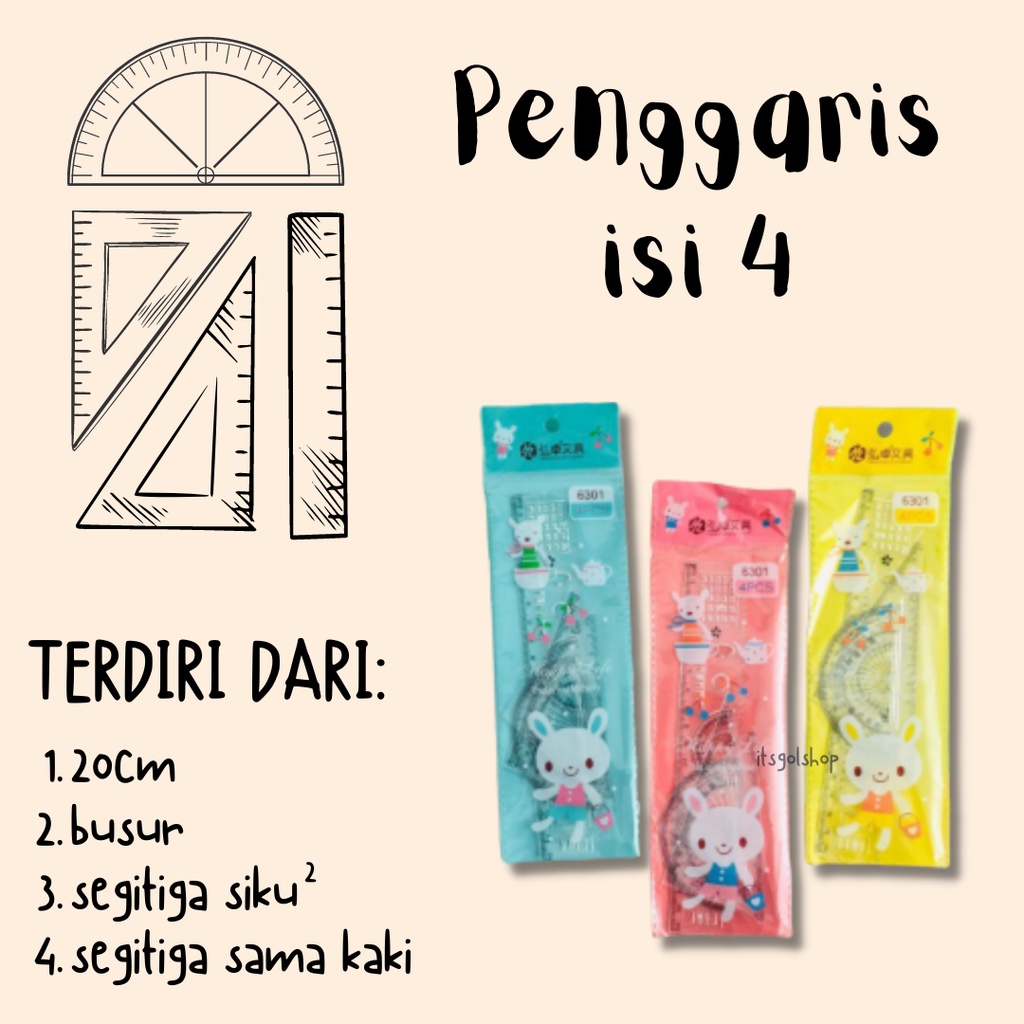 

Penggaris Set isi 4