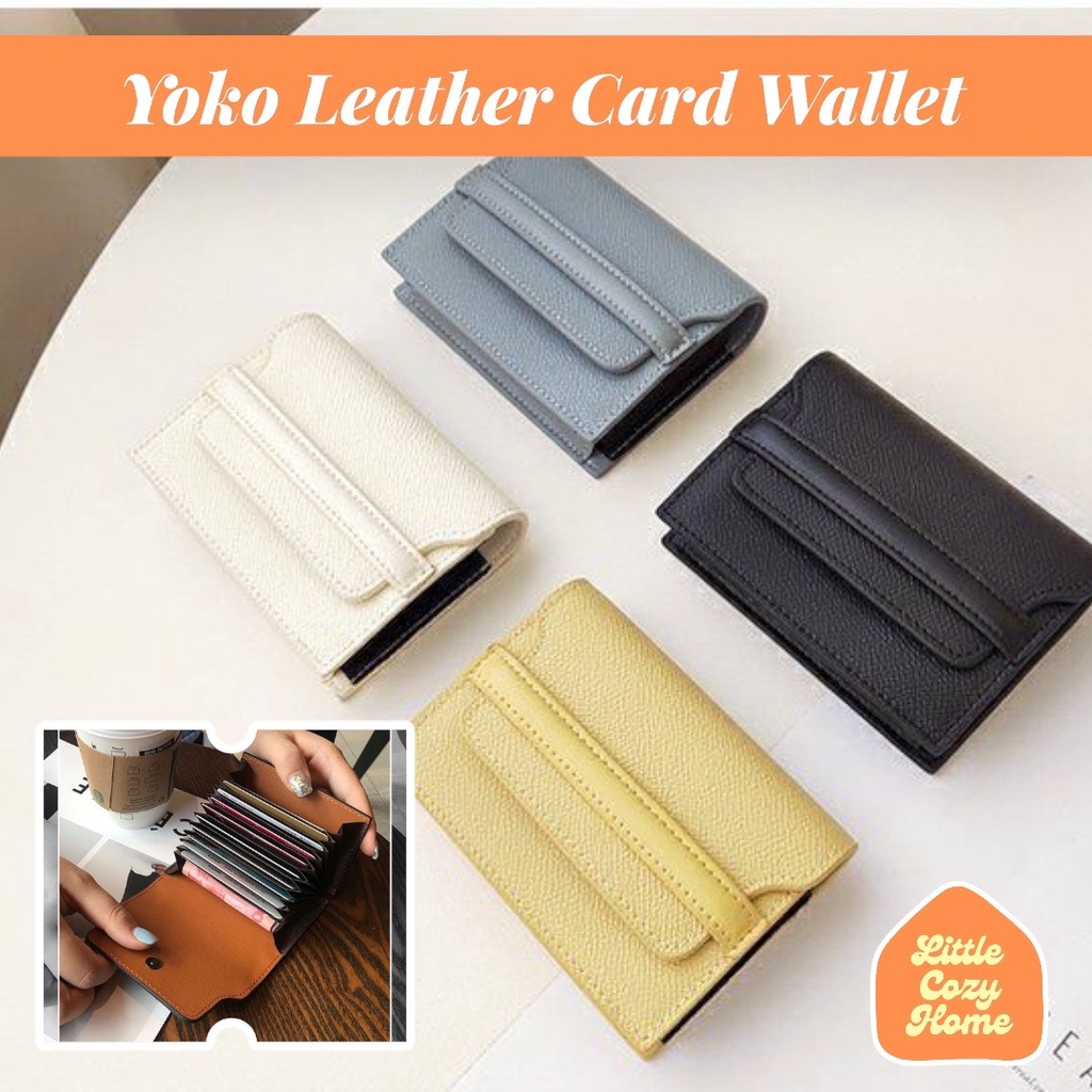 Yoko Leather Card WALLET / Dompet Kulit Wanita Import Lipat Resleting Anak Cewek Perempuan Remaja Photo Card Holder Case Ala Korea Motif Wanita Simple