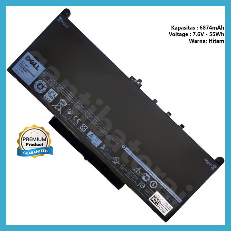 Baterai Dell Latitude E7470 E7270 J60J5 MC34Y WYWJ2 242WD