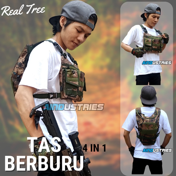 PROMO TAS DADA PRIA TACTICAL ARMY GEN 3XY DEPAN BELAKANG BISA SELEMPANG - REAL TREE TERBARU TERLARIS