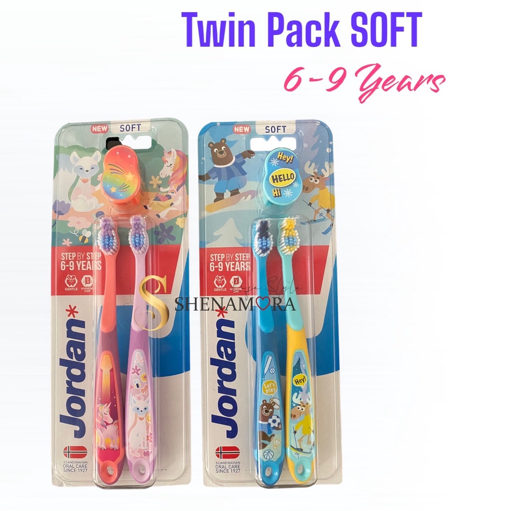 Jordan Oral Care Kids Twin Soft Isi 2 | Sikat Gigi (6-9 Years)