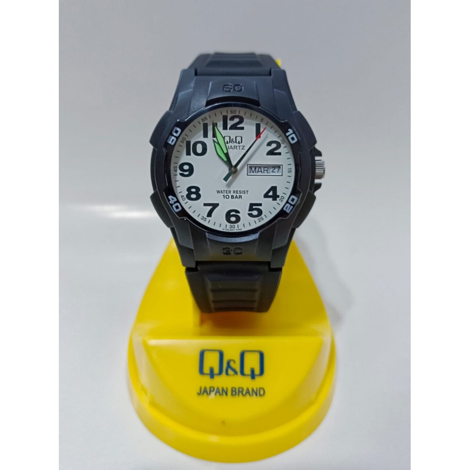 SALE Jam Tangan Pria Sporty Casual Rubber Tanggal Hari Analog Original Q&amp;Q QNQ QQ A128 A128J Series