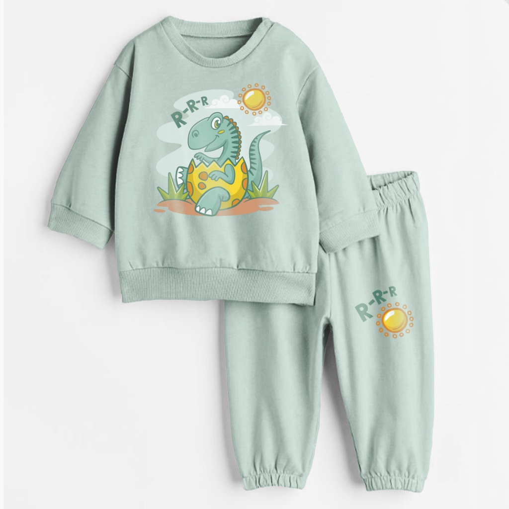 Setelan Anak Sweater Baby Dino Atasan Perempuan Dan Laki Laki