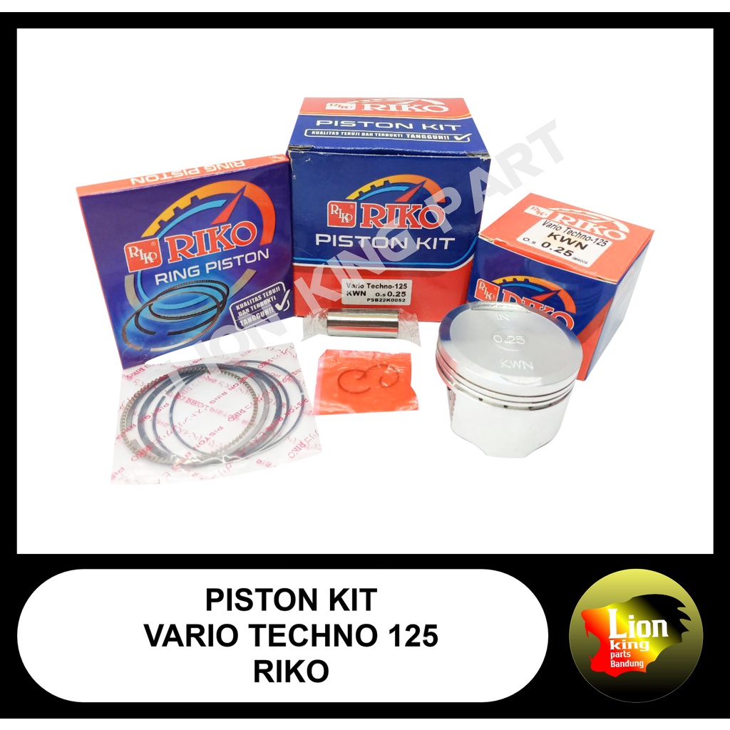 PISTON KIT RIKO VARIO 125 VARIO TECHNO PIN 13 OS STD SAMPAI 200 MERK RIKO