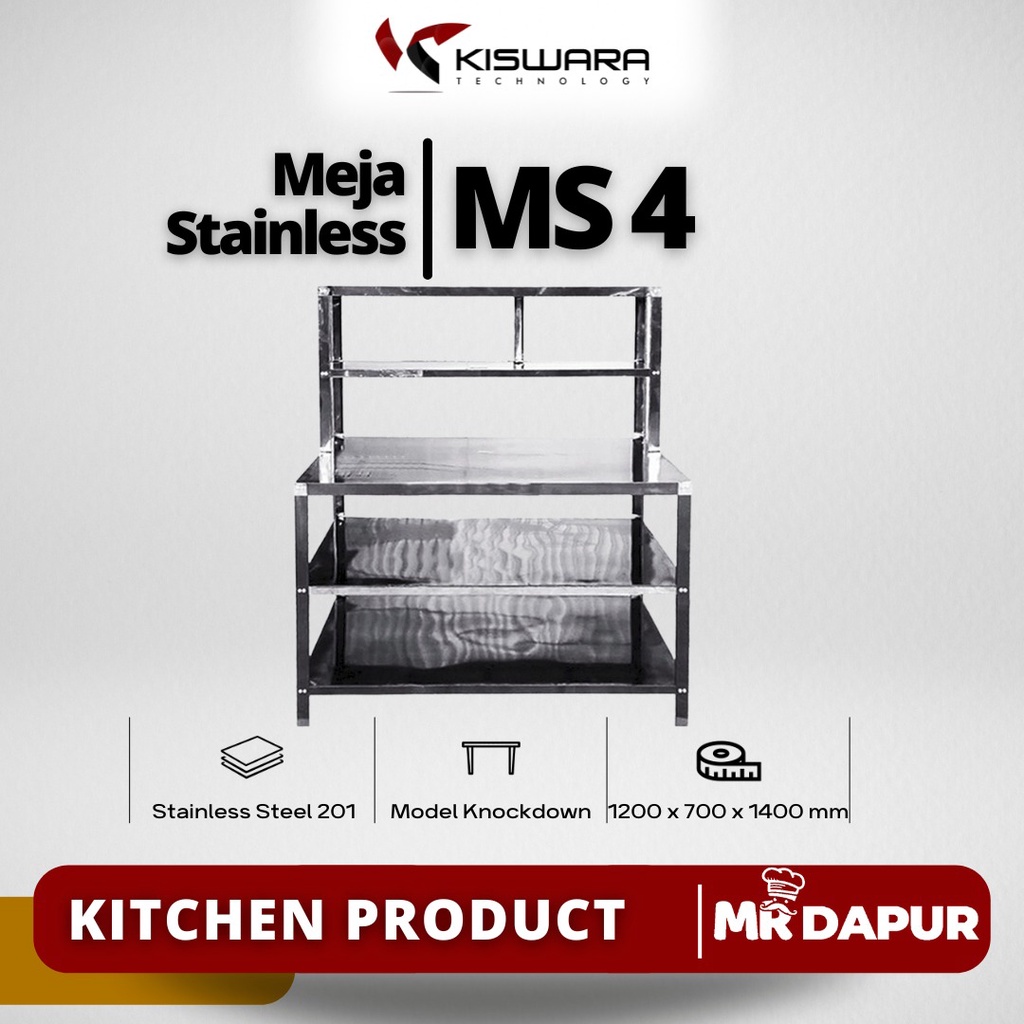 Meja Rak Stainless Steel MrDapur MS 4 kiswarabandung