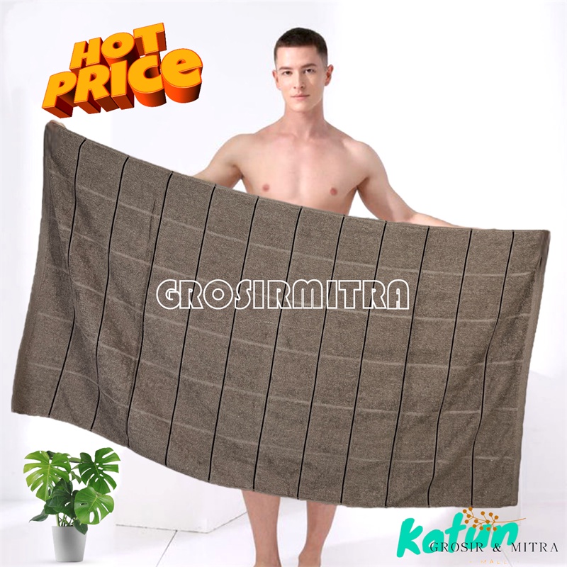 handuk mandi dewasa / handuk Katun / handuk mandi / handuk Couple / kamar mandi Garis Kotak