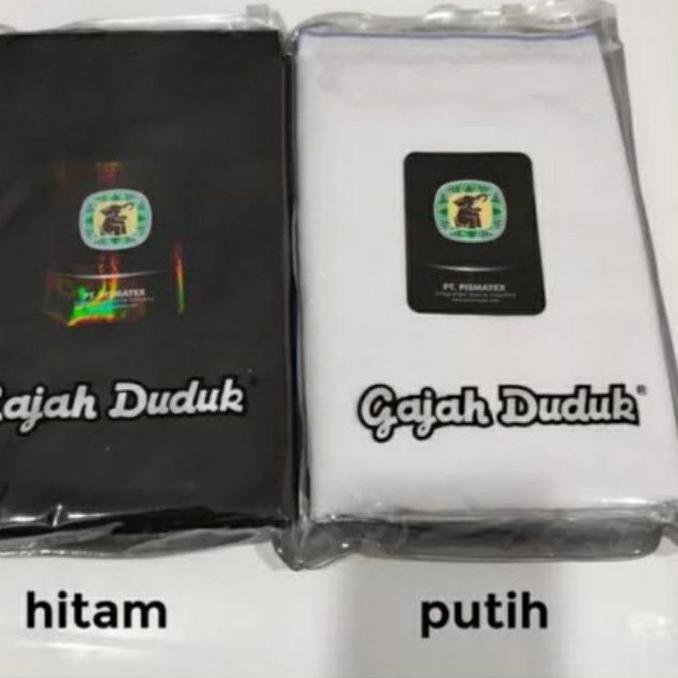 ➴ SARUNG GAJAH DUDUK POLOS HITAM / PUTIH / PUTIH TUMPAL ◄