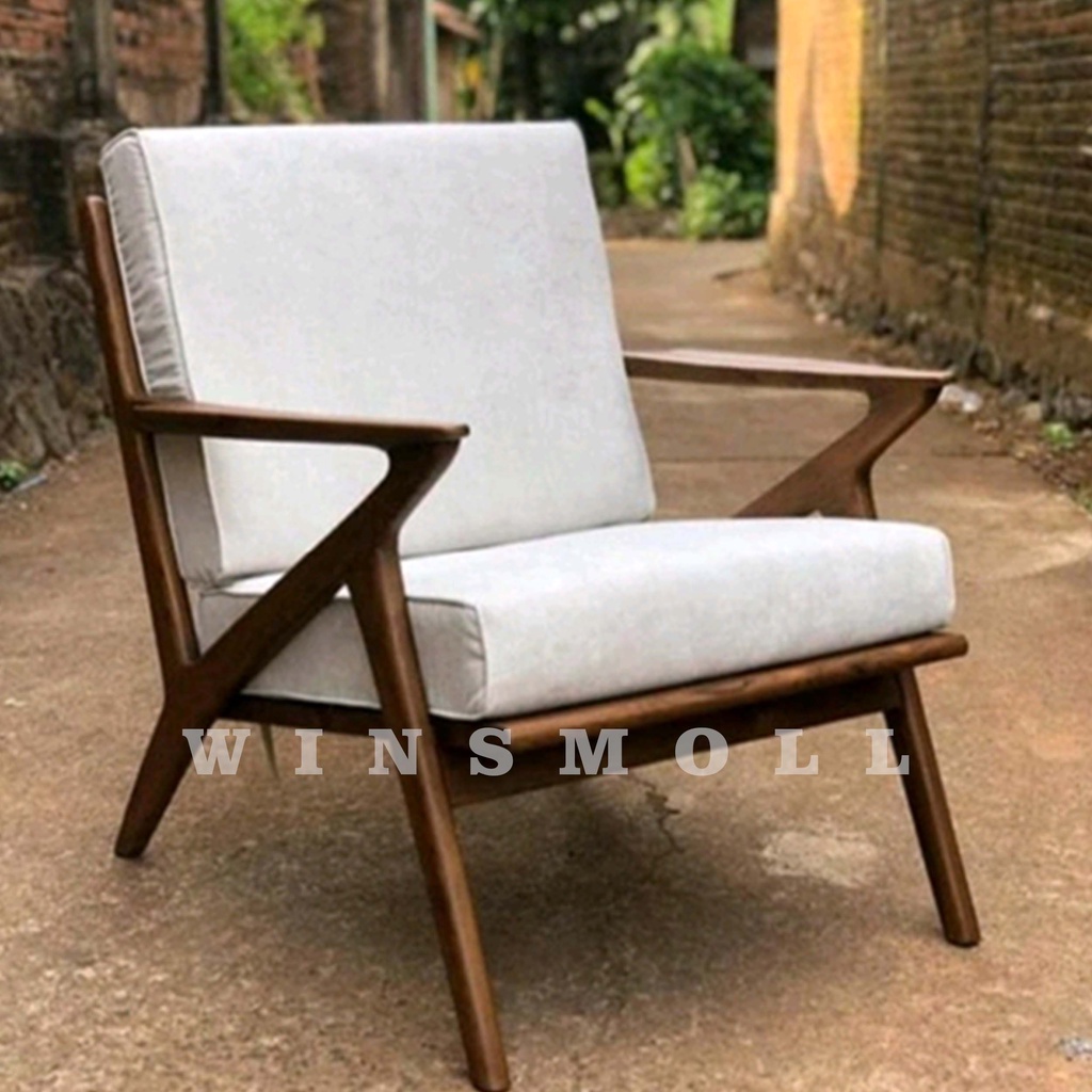 Kursi Sofa Single Kursi Santai Minimalis Kayu jati Kursi Resto Kursi Cafe