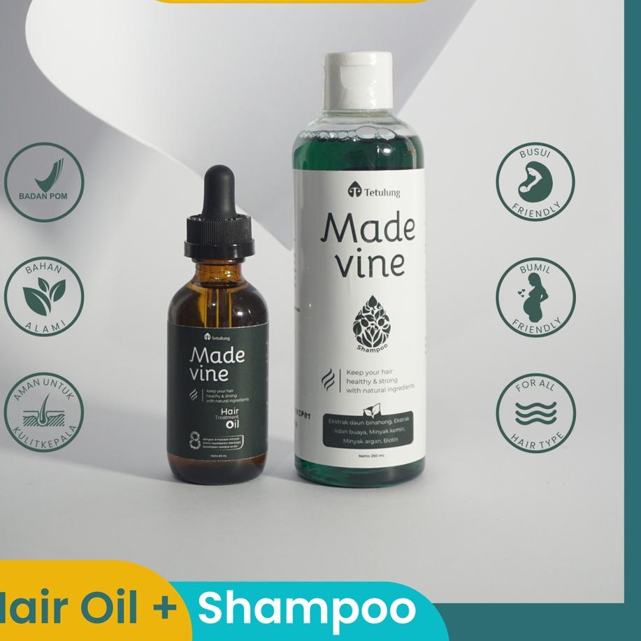 Termurah MADEVINE - Paket Perawatan Rambut Rontok, Rusak, Penyubur Rambut untuk Pria & Wanita - Oil 