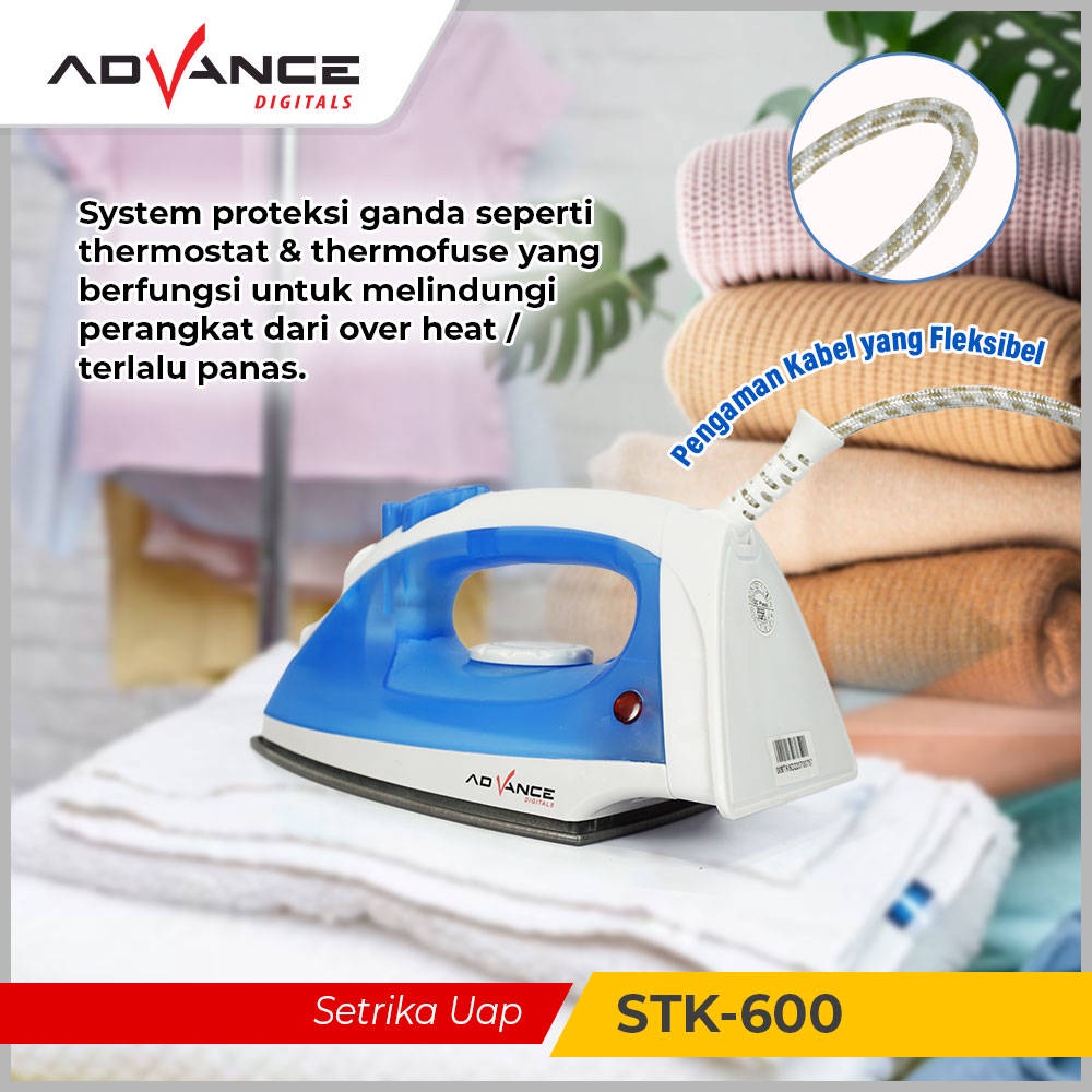 【Garansi 1 Tahun】Advance Setrika UAP STK-600 Setrika Listrik Anti Lengket
