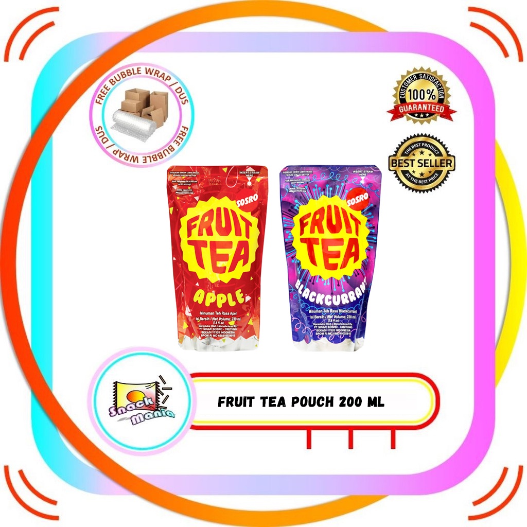 

Sosro Fruit Tea Apple Blackcurrant 200 ml Pouch Teh Buah Apel