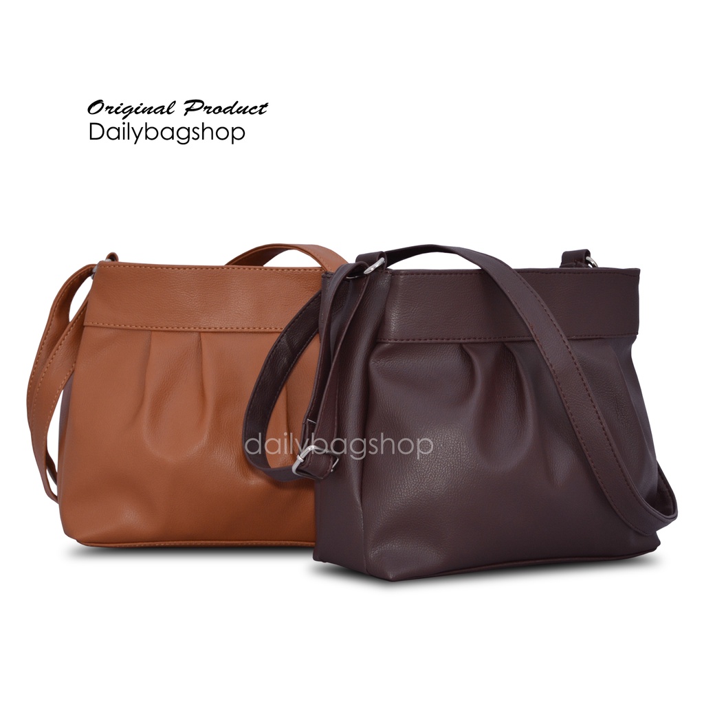 Tas Selempang Bahu Wanita Sling Bag Sap 3 Ruang Aster Model Trendy Unik Viral Kulit Multifungsi