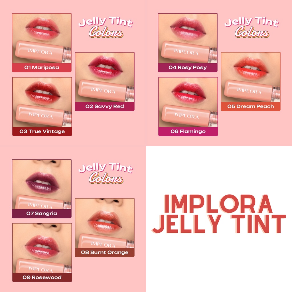 Implora Urban Lip Cream Matte 12 Warna | Lip Velvet | Cheek &amp; Liptint | Jelly Tint Lip Tint BPOM
