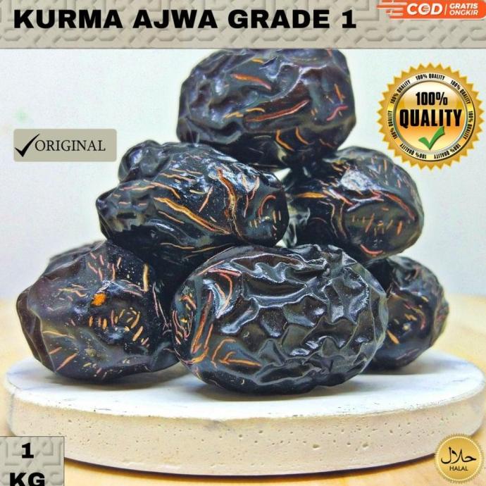 

KURMA READY STOCK KURMA AJWA 1 KG JUMBO TOPLES GRADE 1 / KURMA NABI ASLI EL09I09A82L