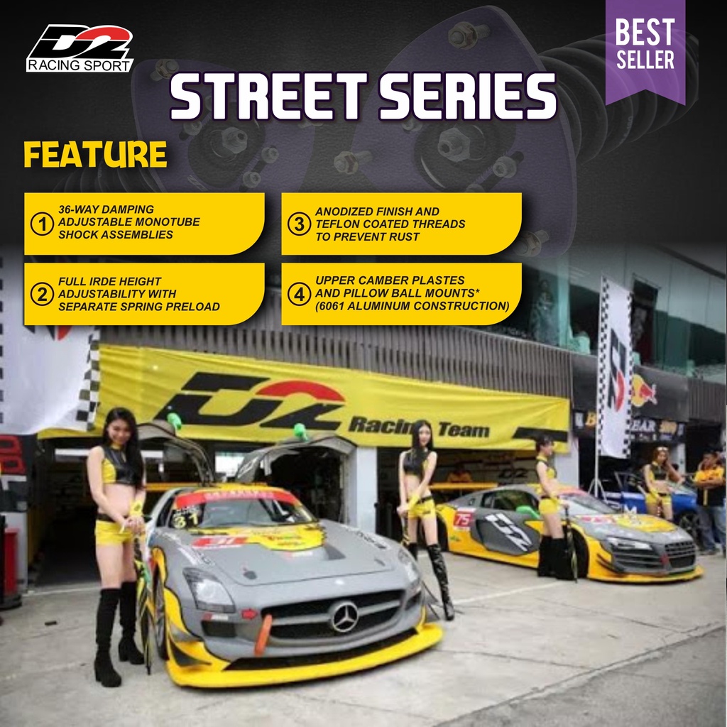 Aksesoris Suspensi Shockbreaker Coilover Untuk Harian D2 Racing STREET coilover BMW e46