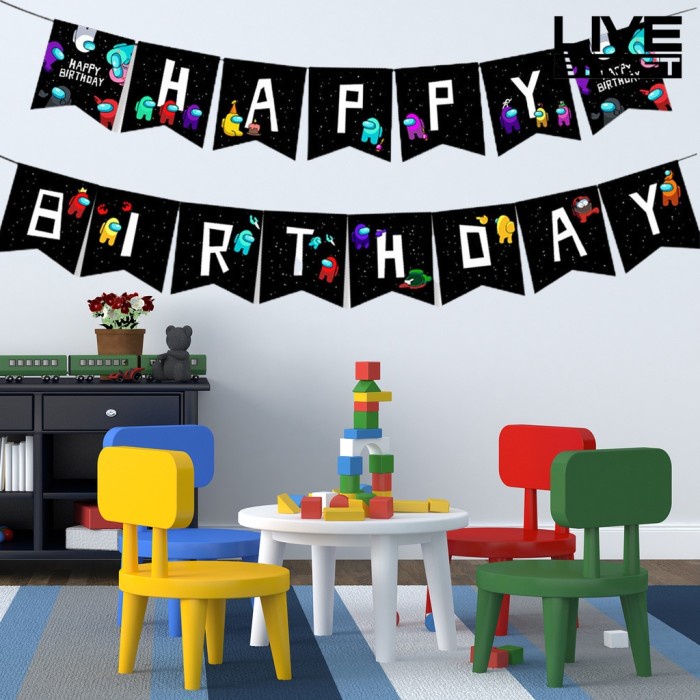 

Terlaris Krap Topper Kue Bahan Latex Anti Pecah Tema Game 4M0N9 Us Un