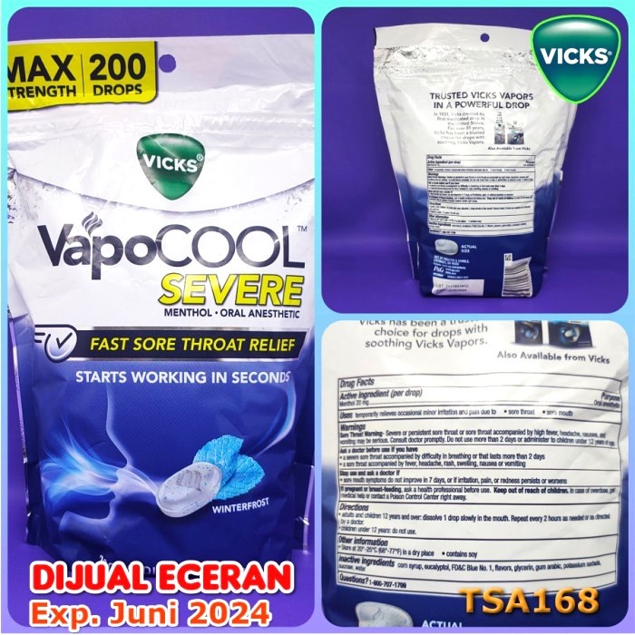 Vicks Vapo Cool Severe Winterfrost Cepat meredakan sakit tenggorokan