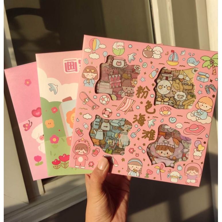 100PCS Stiker Lucu Desain Scrapbook Stiker Alat Tulis Stiker Dekoratif Kawaii / Set Stiker Tahan Air Kartun