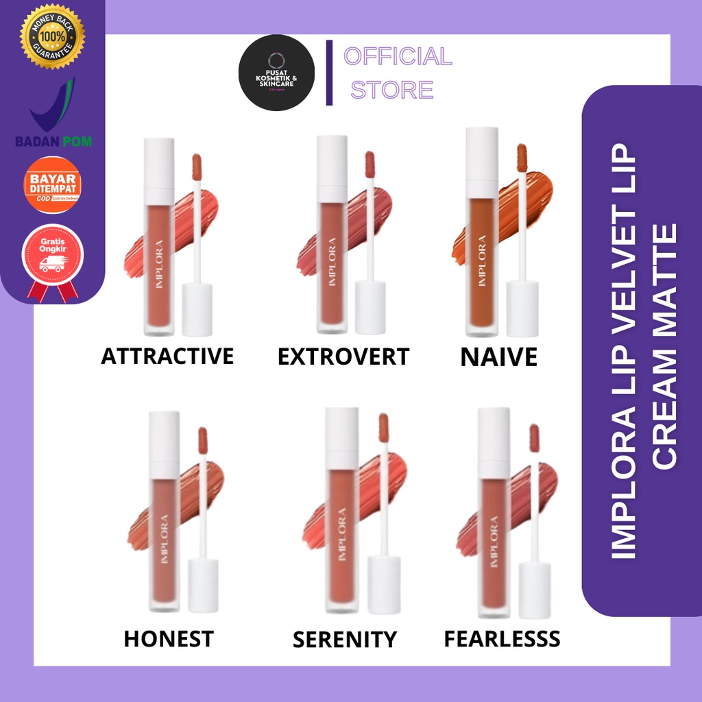 IMPLORA LIP VELVET LIP CREAM MATTE BPOM IMPLORA LIPCREAM LIPSTICK