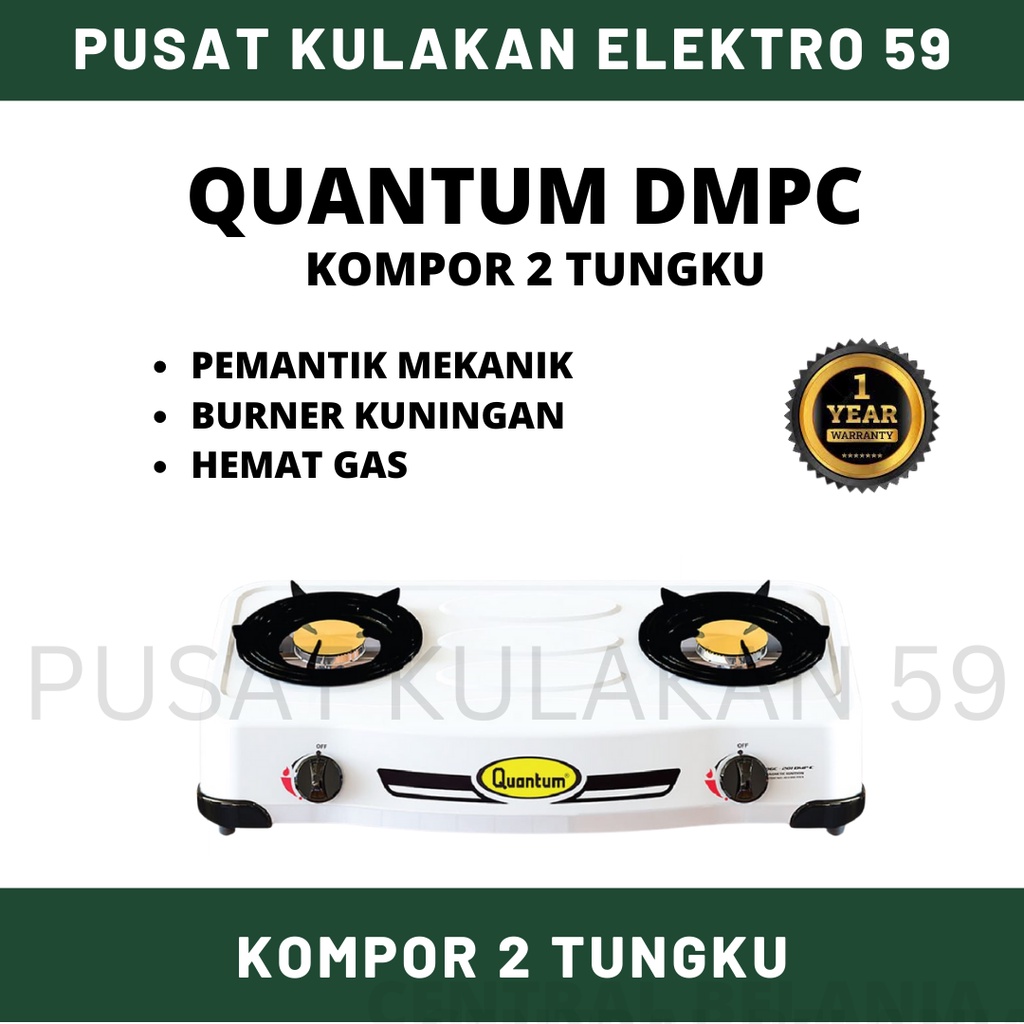 KOMPOR GAS QUANTUM 2 TUNGKU DMPC / KOMPOR GAS 2 TUNGKU QUANTUM DMPC BURNER KUNINGANKOMPOR GAS QUANTU