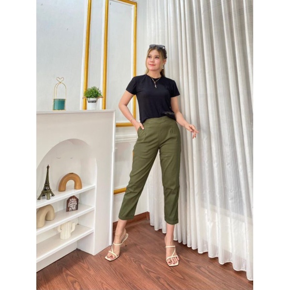 CELANA WANITA 7/9 GIO PANTS KATUN TWILL STRECH PREMIUM