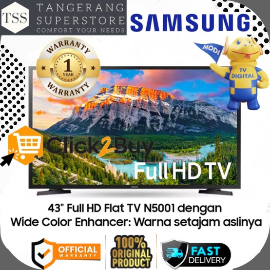 SAMSUNG TV LED 43INCH UA43N5001AKXXD 43N5001 N5001 DIGITAL TV FHD FLAT DOLBY DIGITAL PLUS LED TV