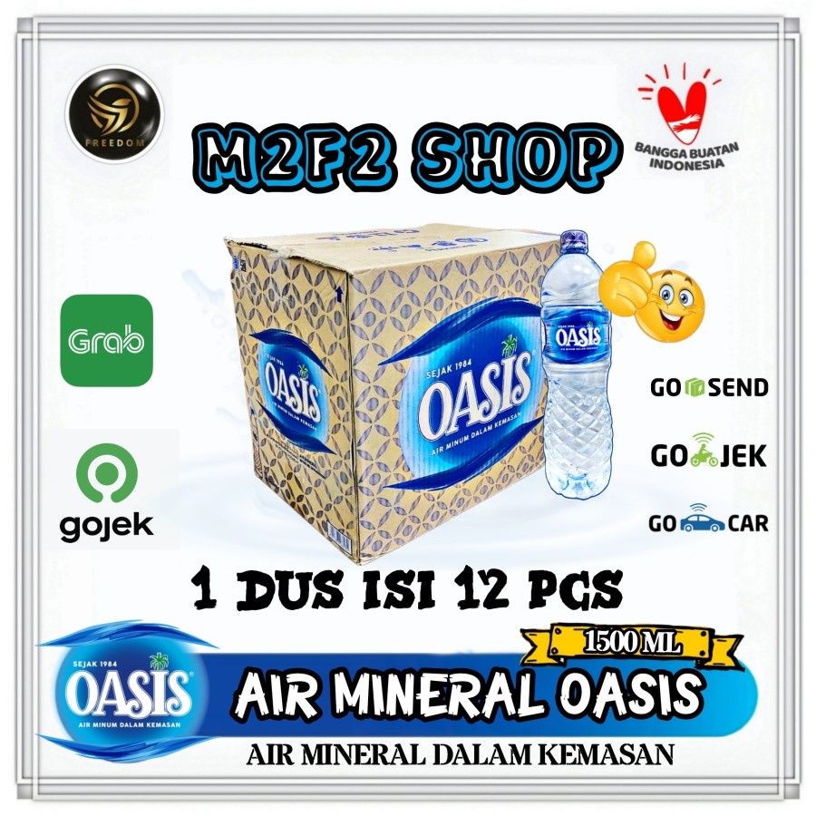 

Air Mineral Oasis Botol Besar Pet - 1500 ml | 1,5 Liter Kemasan Karton (Khusus Bluebird/Gosend/Grab)