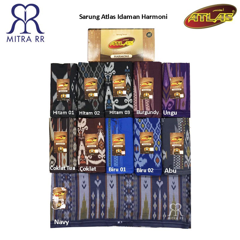 Sarung Atlas Idaman Harmoni Motif Akasia / Motif Batik |Sarung Tenun Dewasa Motif  BHS Original